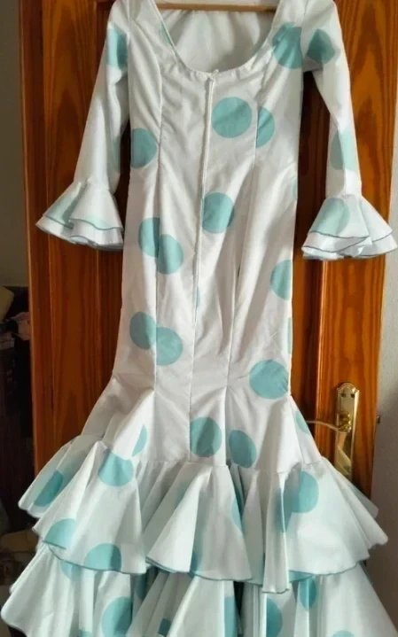 Flamenco / Gypsy Handmade Suit - White and Sky Blue – photo 4